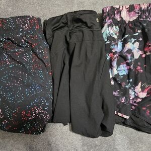 Avia Activewear Shorts Trio - Black & Multicolor Prints Sz Medium